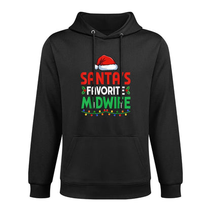 Santas Favorite Midwife Christmas LD Nurse Baby Catcher Casual Wear Hoodie