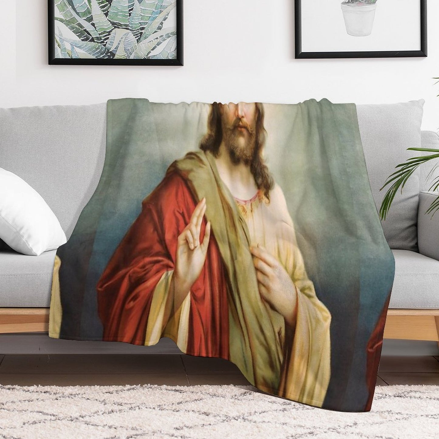 Jesus Christ Painting Throw Blanket