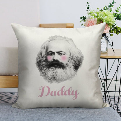 Daddy Karl Linen Throw Pillow Cover