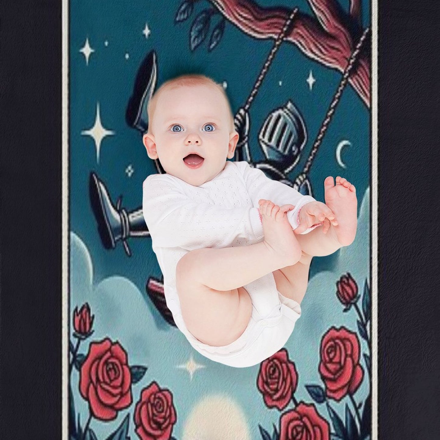 Roses Are Red, Swords Are Too - Tarot Throw Blanket