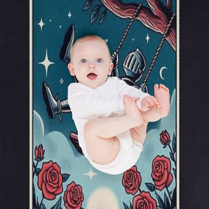 Roses Are Red, Swords Are Too - Tarot Throw Blanket