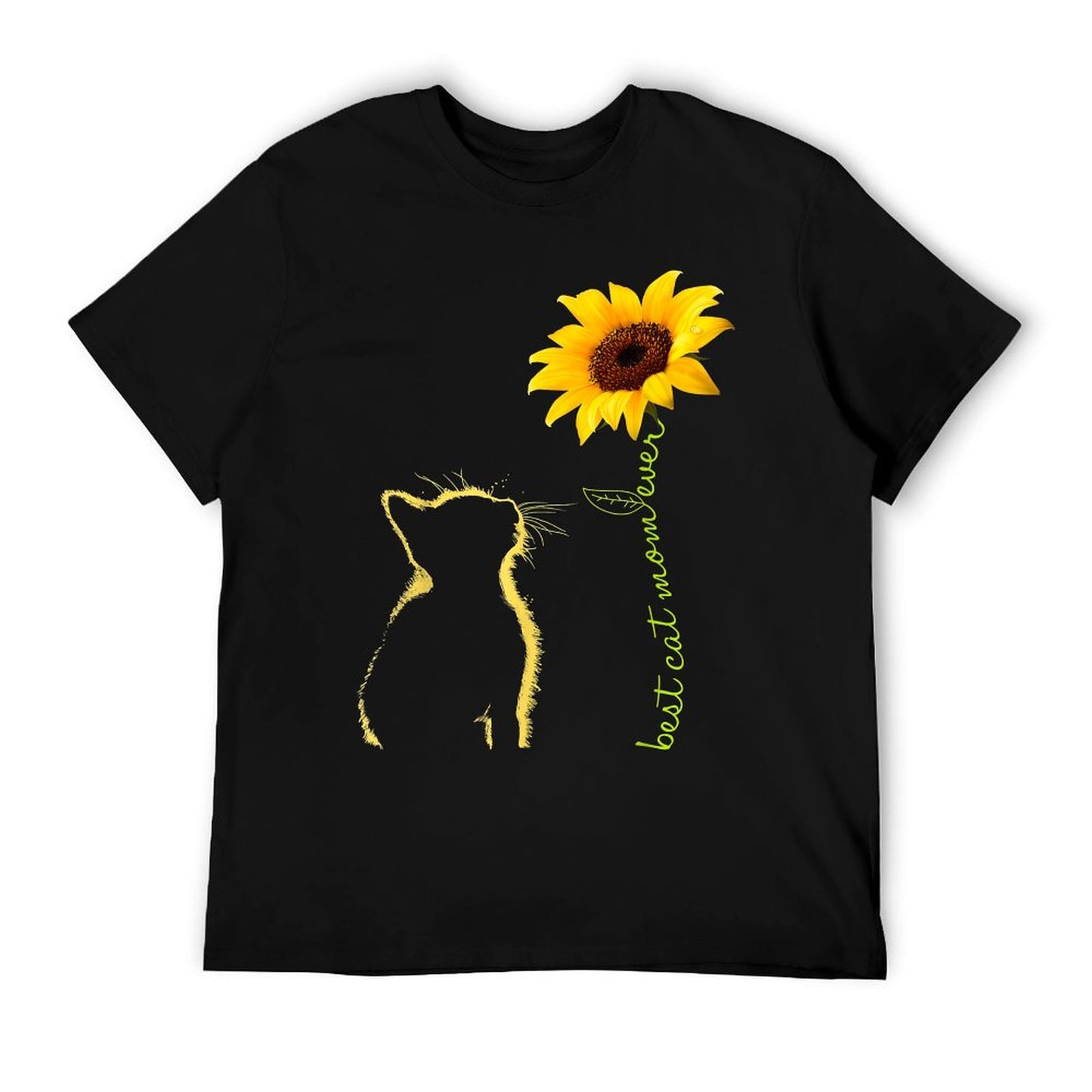 Best Cat Mom Ever Sunflower Mother&#39;s Day for Cat Lover T-Shirt
