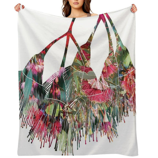 Gum Blossom Flowers Photo Collage Throw Blanket