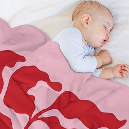 Wild Ferns Wine Edition Art Print  Mid-Century Edition Throw Blanket