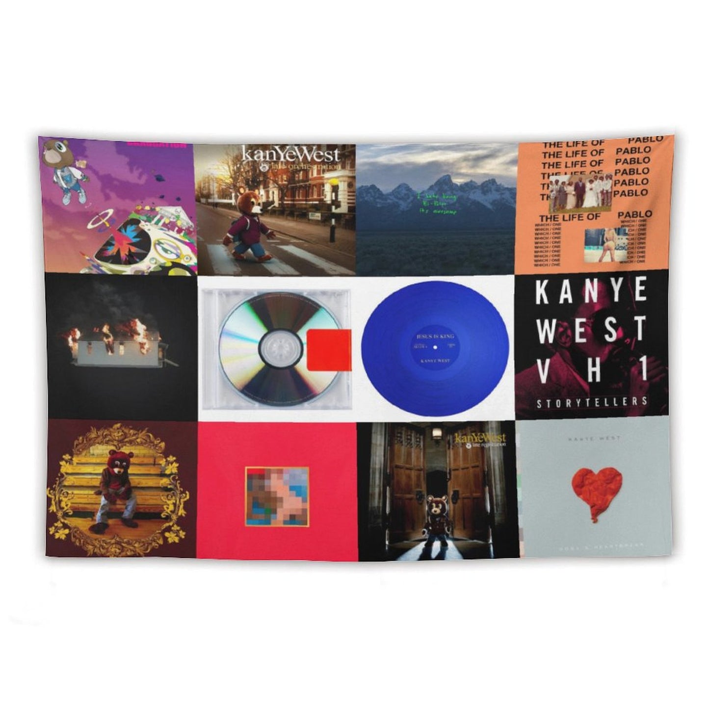 Kanye West Albums Cover Tapestry
