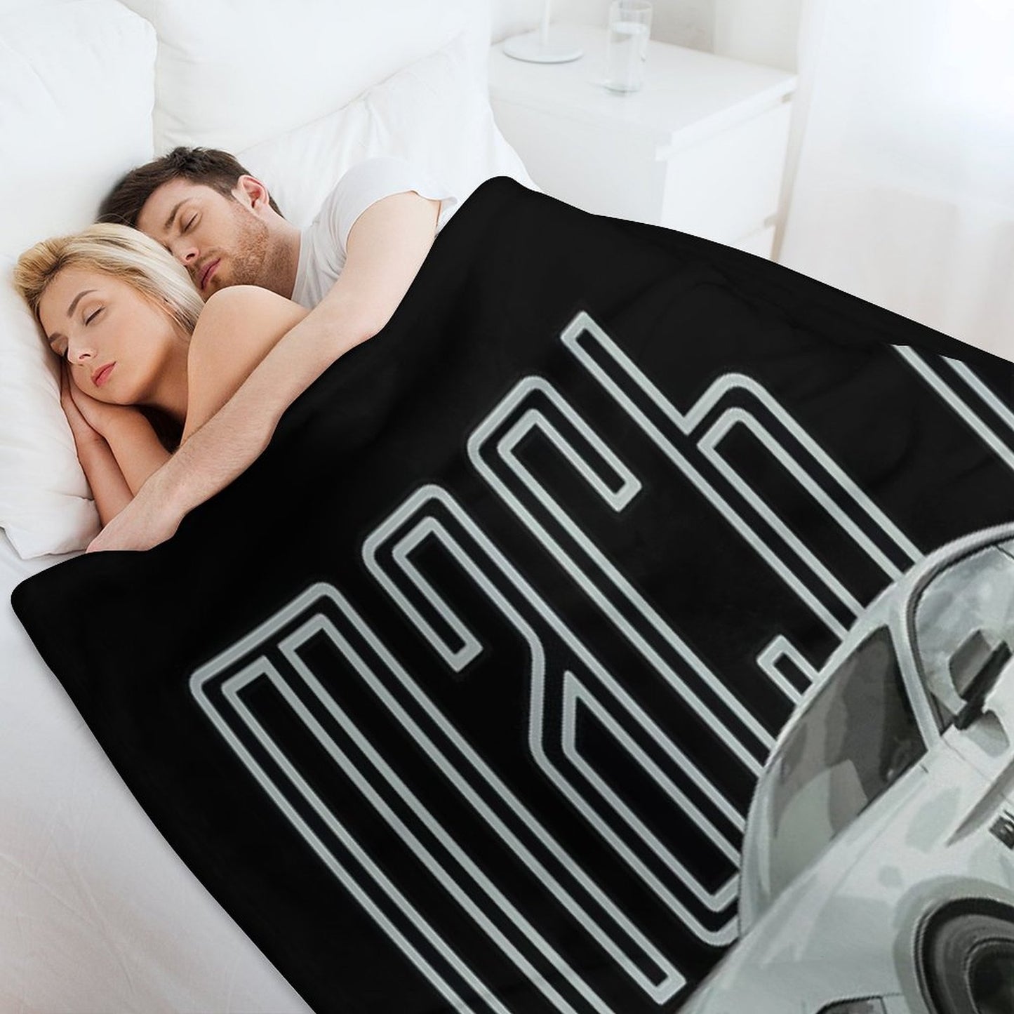 MACH 1 Mustang GT 5.0L V8 Performance Car Fighter Jet Gray Throw Blanket