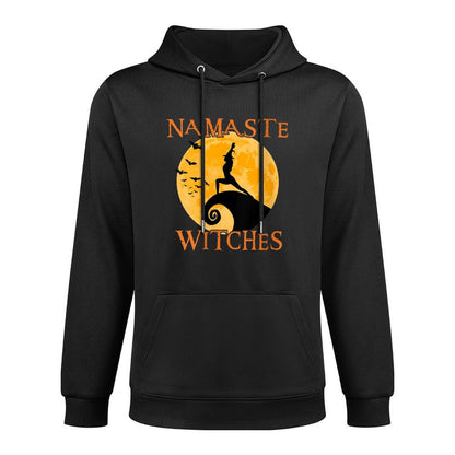 Womens Namaste Witches Yoga Warrior I Pose Halloween Yoga Unisex Design Hoodie