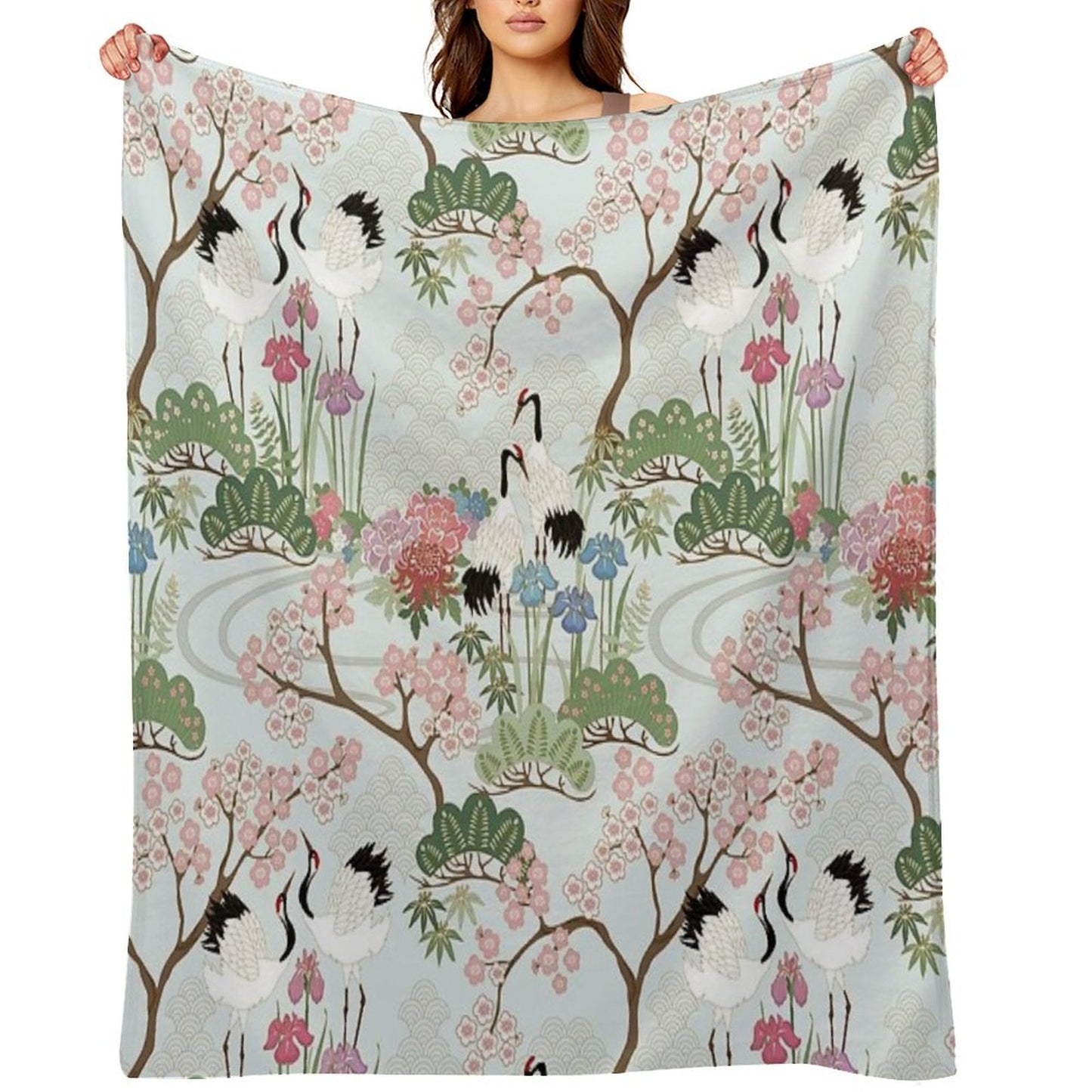 Japanese Garden Chantilly Throw Blanket