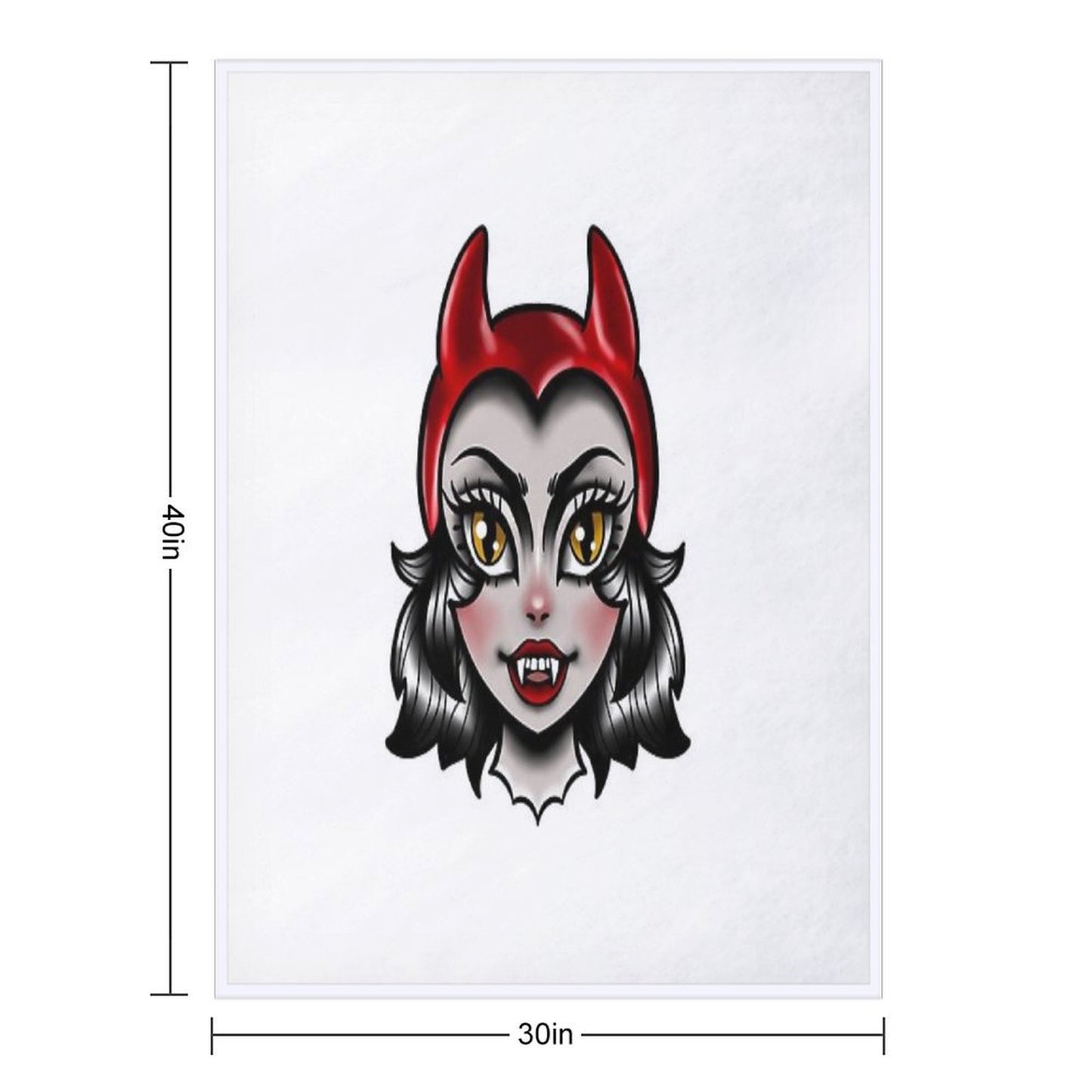 American Traditional Devil Lady Throw Blanket