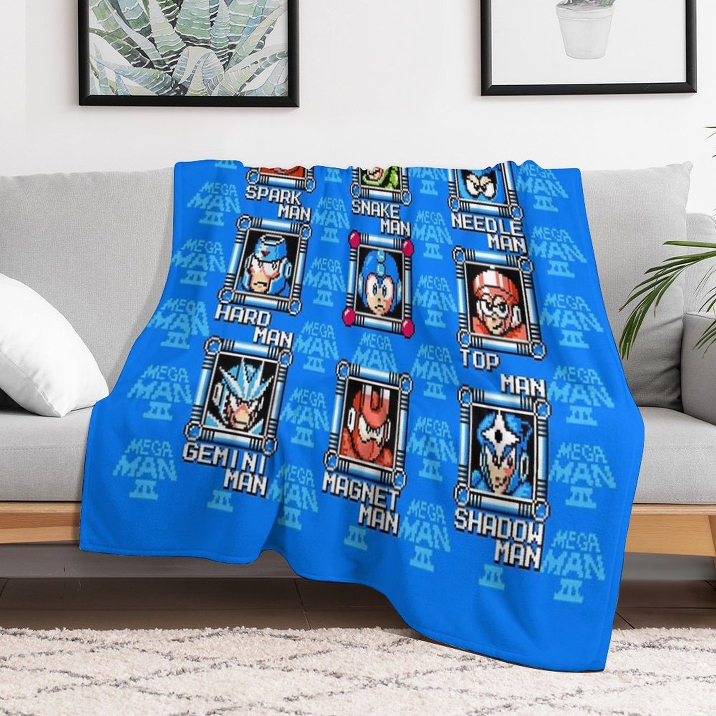 Megaman 3 Stage Select Throw Blanket