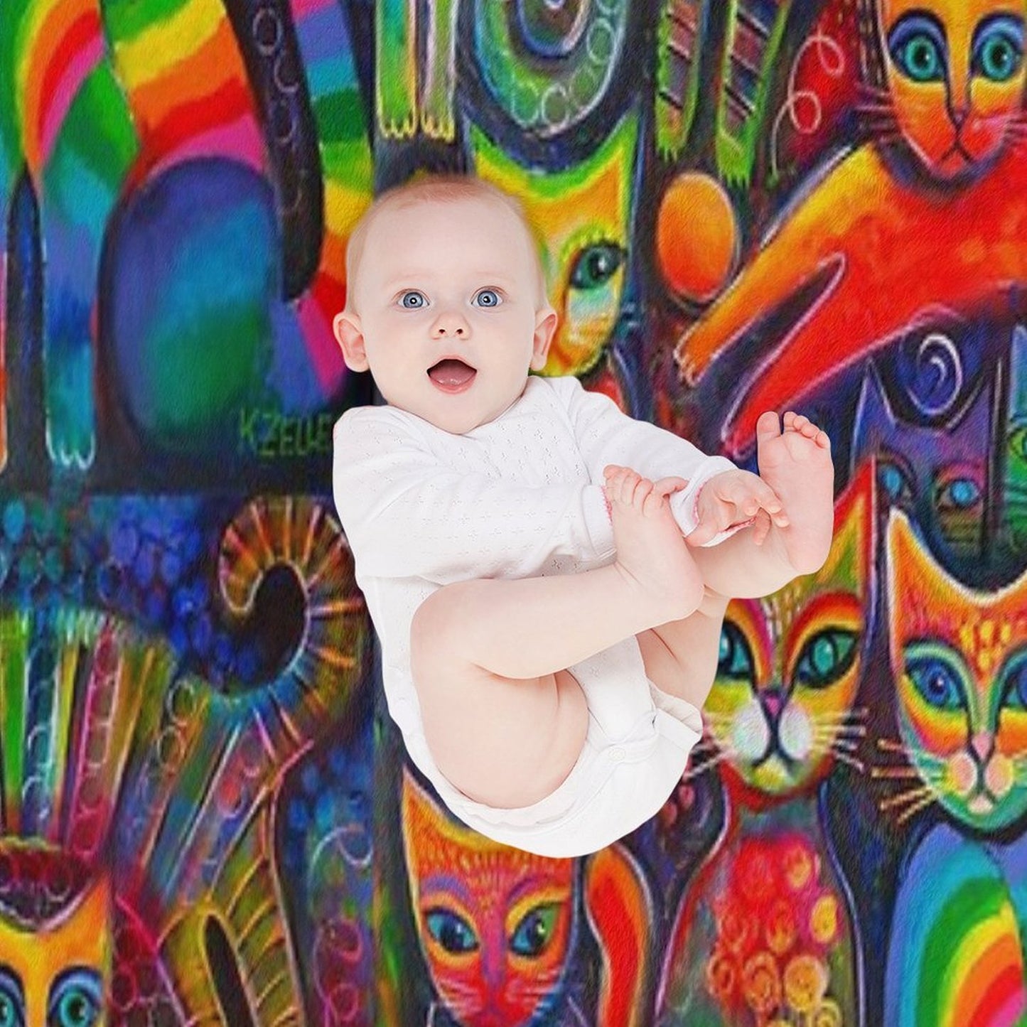Rainbow Cats Acrylics Throw Blanket