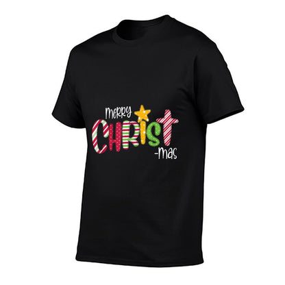 Merry Christmas Candy Cane Christ Holiday Faith  Summer-ready Fabric T-Shirt