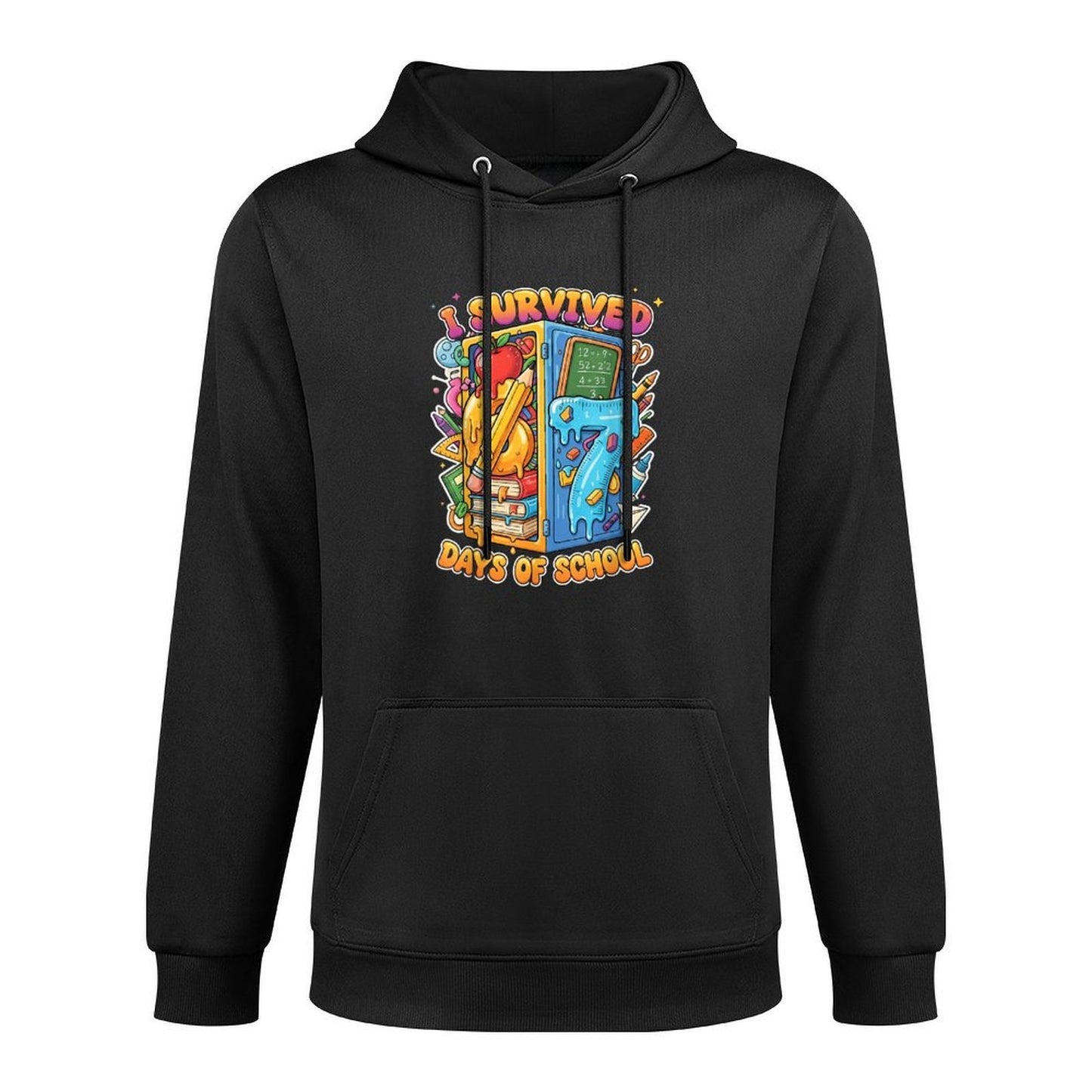 Funny Student Life Humor Survived 67 Days School Cotton-Polyester Blend Hoodie