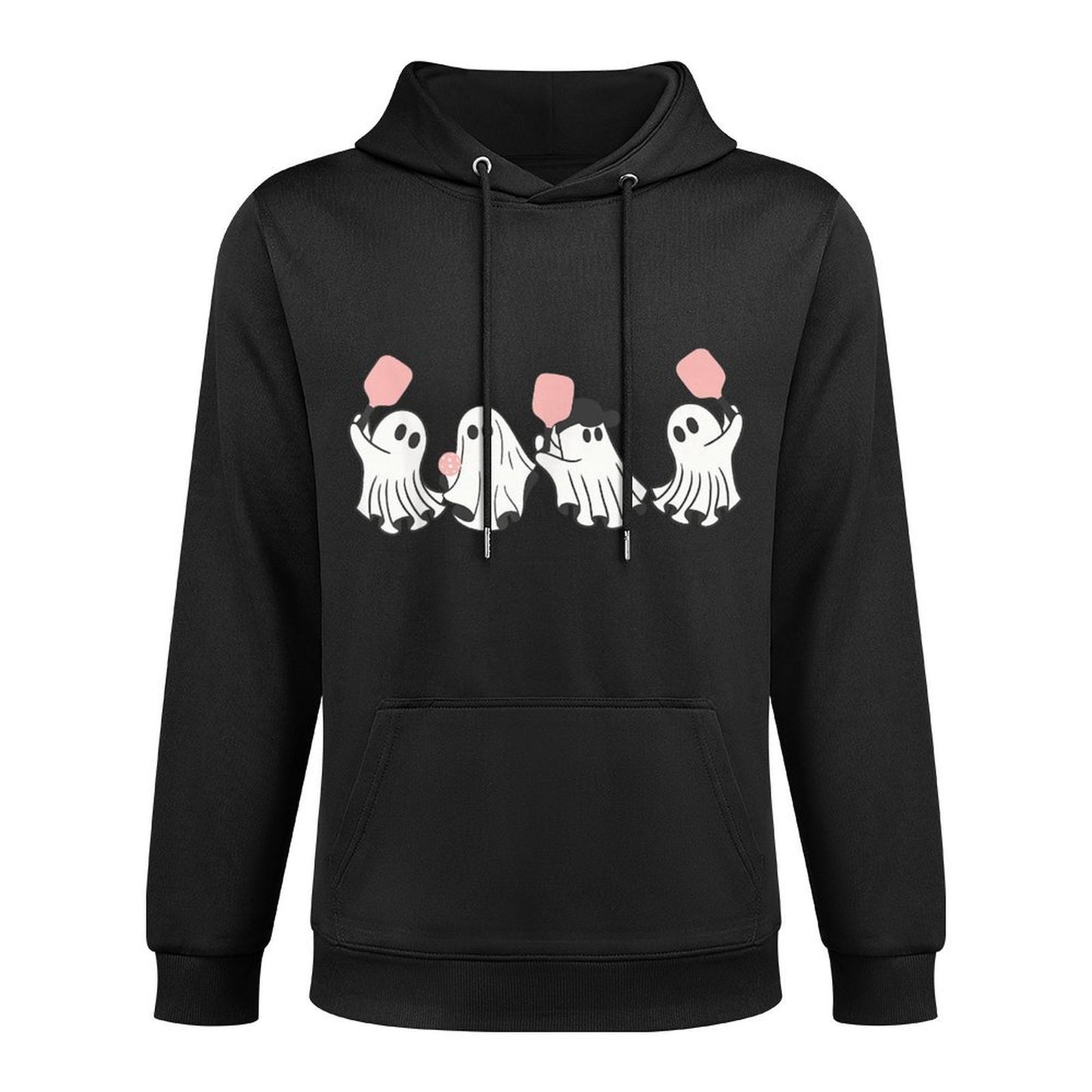 Funny Ghost Playing Pickleball Halloween Costume Pickle Ball Shape Retention Hoodie