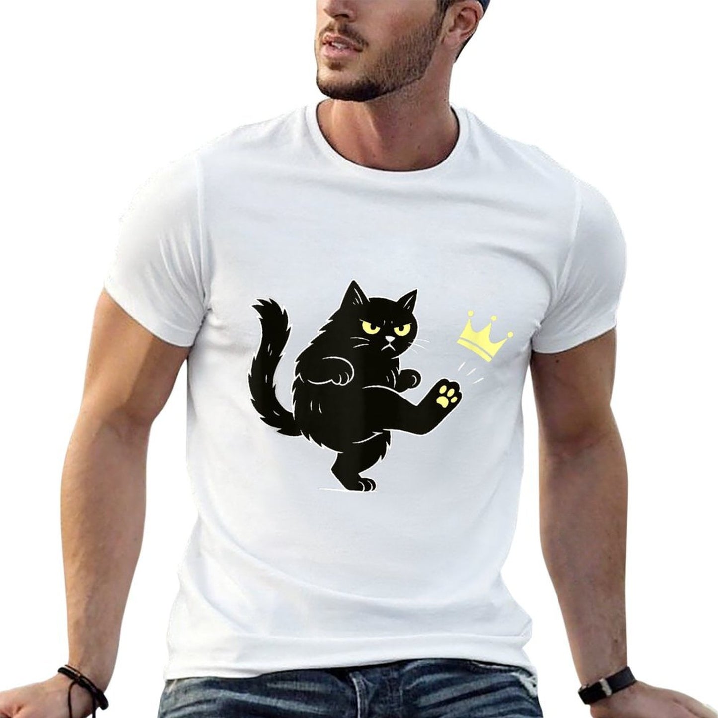 No Kings In America Funny Cat  Quick-drying T-Shirt