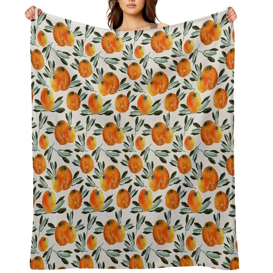 Sunny Orange Throw Blanket