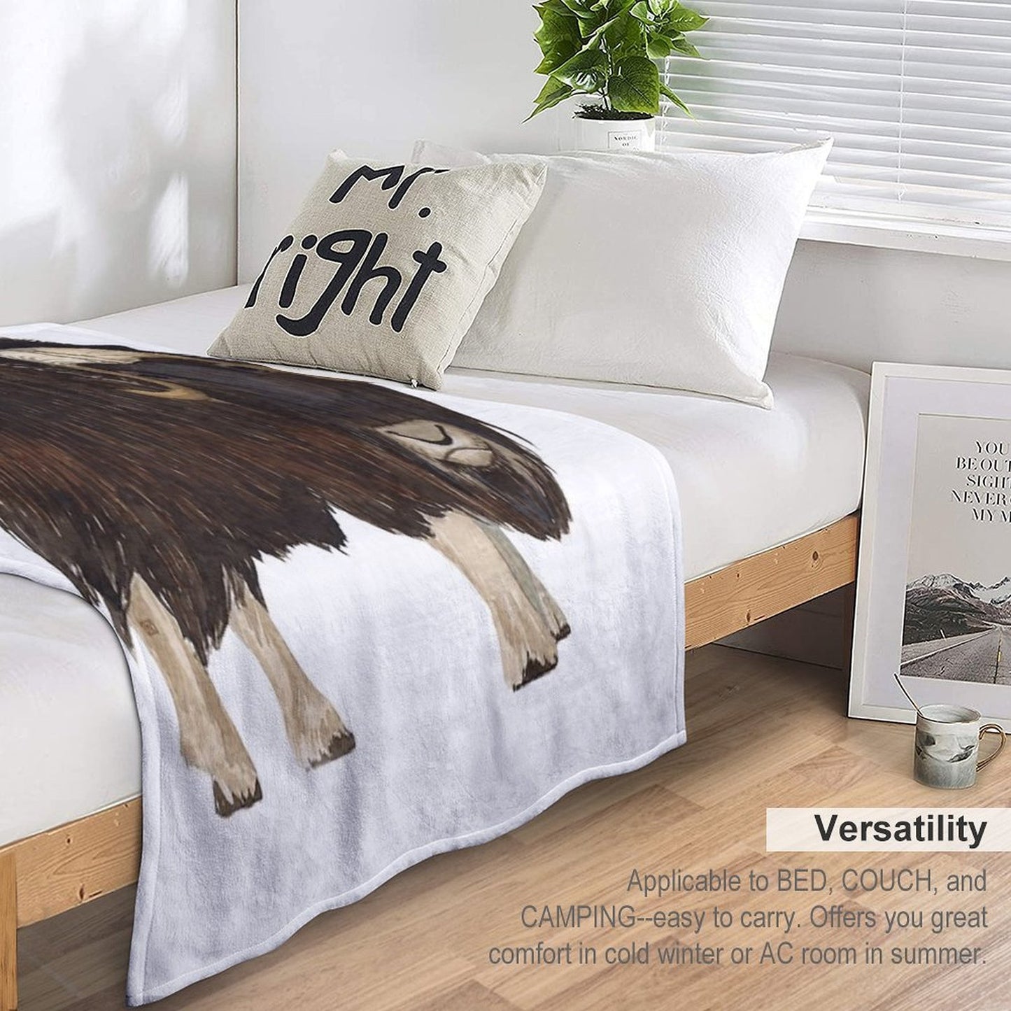 MUSK OX-Ovibos Moschatus Throw Blanket