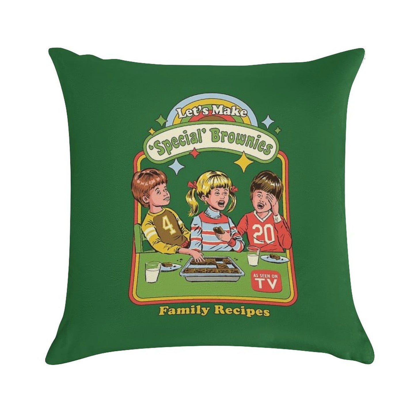 Let's Make Brownies Soft Shrink-Resistant Throw Pillow