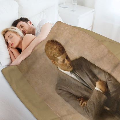 John F Kennedy Official Portrait by Aaron Shikler Throw Blanket