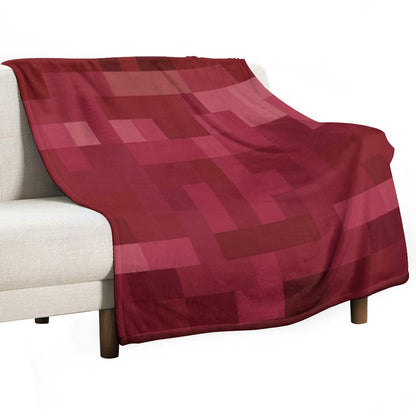 Red And White Pixel  Design Throw Blanket