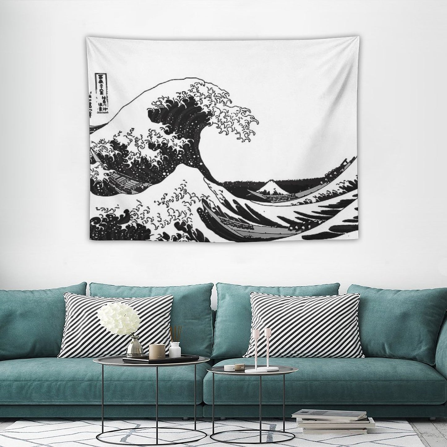 Great Wave Monochrome Tapestry