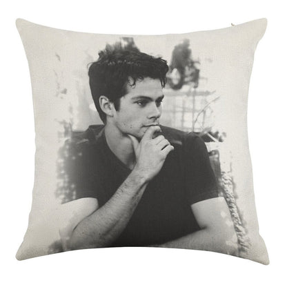 Dylan O'Brien Linen Throw Pillow Cover