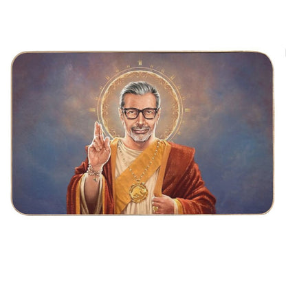 Saint Jeff of Goldblum, Jeff Goldblum Original Religious Painting Bath Mat