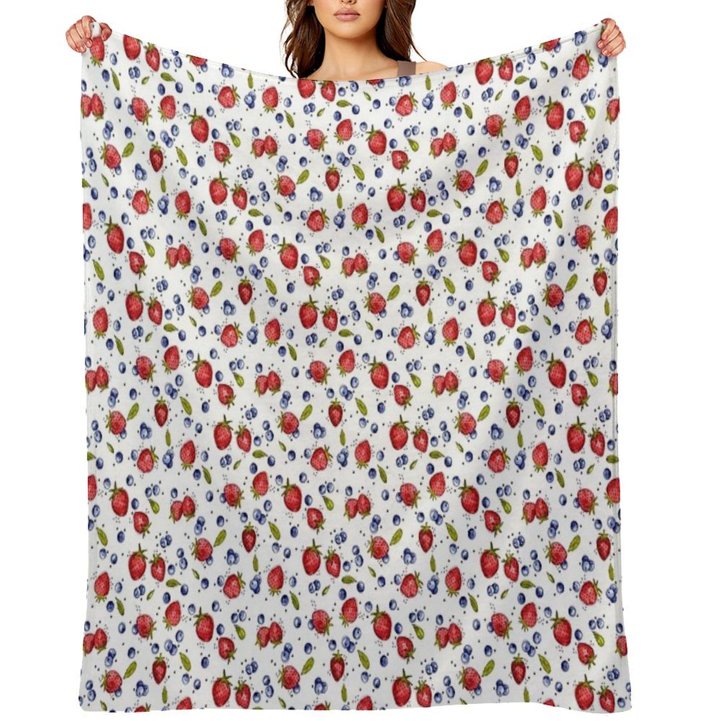 Strawberry, Blueberry, Mint Throw Blanket