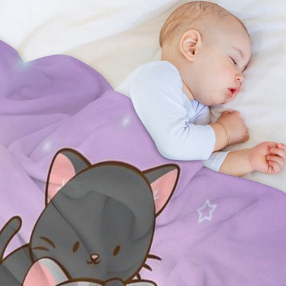 Ace Pride Kawaii Cats LGBTQ Asexual Throw Blanket