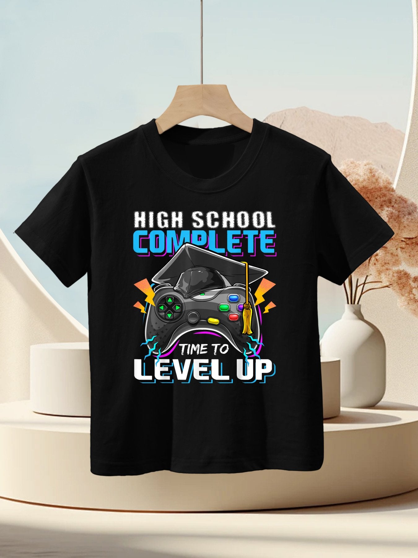 High School Complete Video Game Senior Graduation Gift Boys Kids T-Shirt