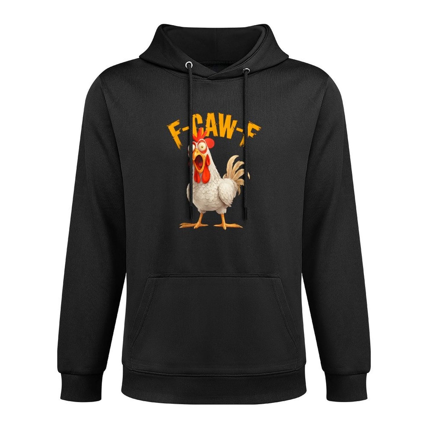 Funny F-Awk-F Chicken F-Caw-F Rooster Pun Retro Medium-Weight Fabric Hoodie