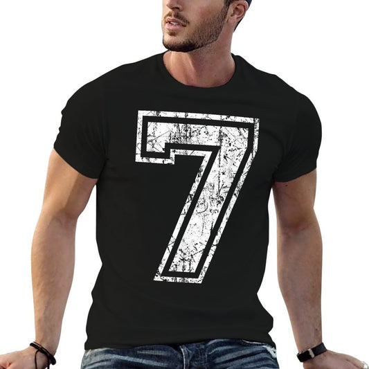 Sports Jersey Grunge Number 7 Fan Team Player Birthday  Trendy Pattern T-Shirt