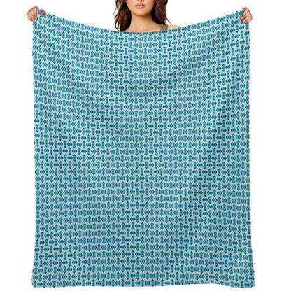 Overlapping Aqua Blue Diamonds Throw Blanket
