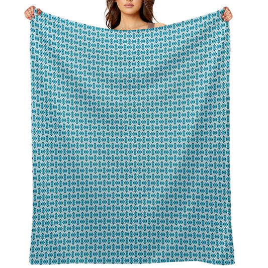Overlapping Aqua Blue Diamonds Throw Blanket