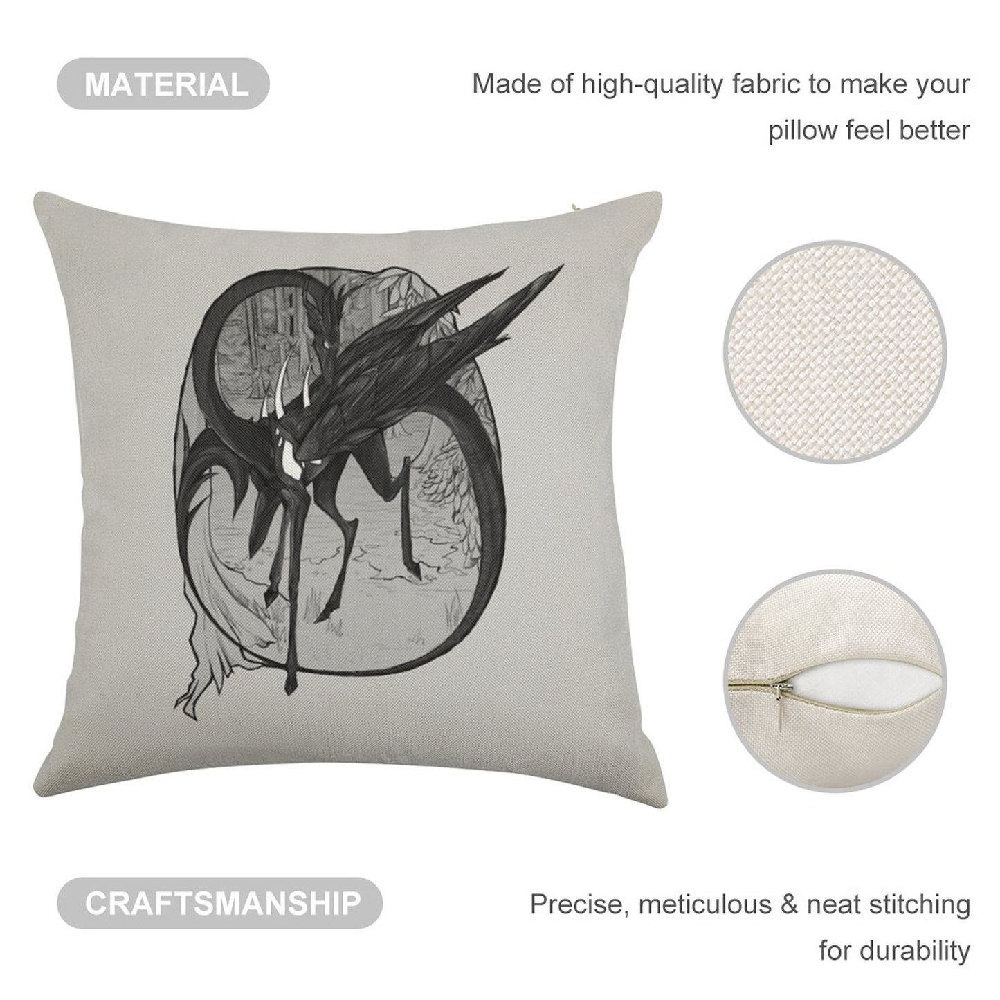 The Motherfather - Monochrome Linen Throw Pillow Cover