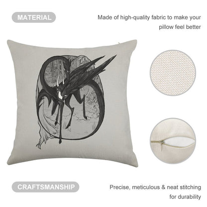 The Motherfather - Monochrome Linen Throw Pillow Cover