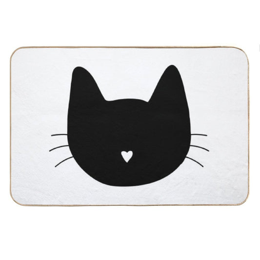 Cat Heart Nose Bath Mat