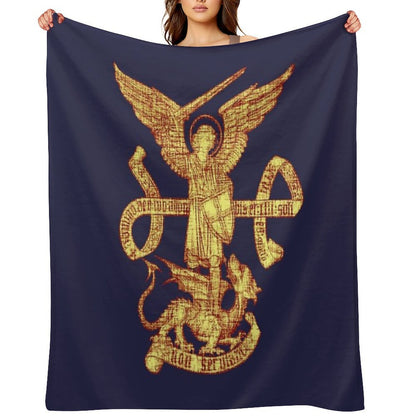 Saint St Michael Archangel, Catholic Archangel, Angel Defender Throw Blanket