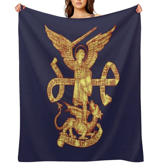 Saint St Michael Archangel, Catholic Archangel, Angel Defender Throw Blanket