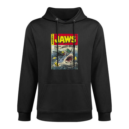 Jaws Pulp Attack Comic Cover Durable Construction Hoodie