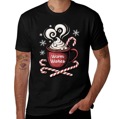 Warm Wishes Hot Cocoa Cozy Christmas Candy Hot Chocolate  Heathered Texture T-Shirt