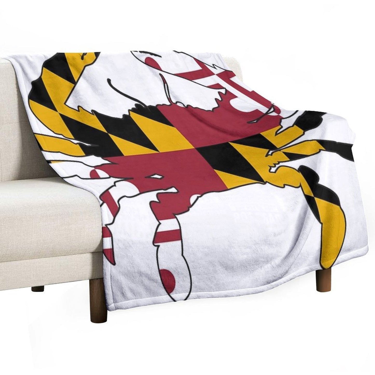 Maryland Flag Crab Throw Blanket