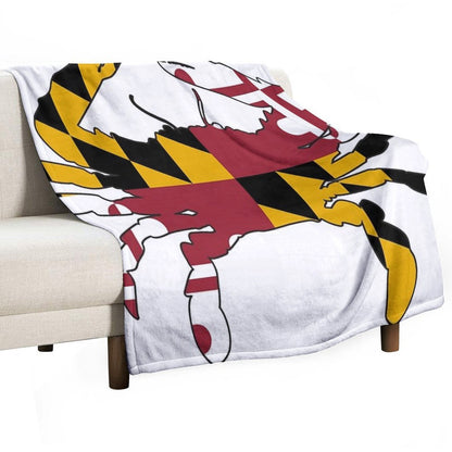 Maryland Flag Crab Throw Blanket