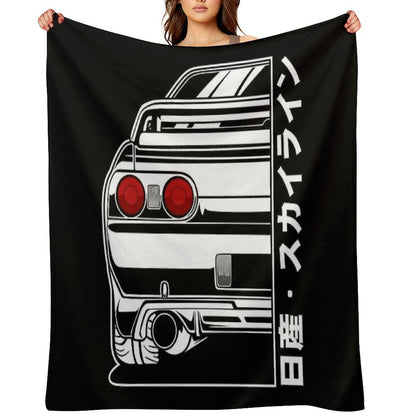 Skyline R32 GTR (White Print) Throw Blanket