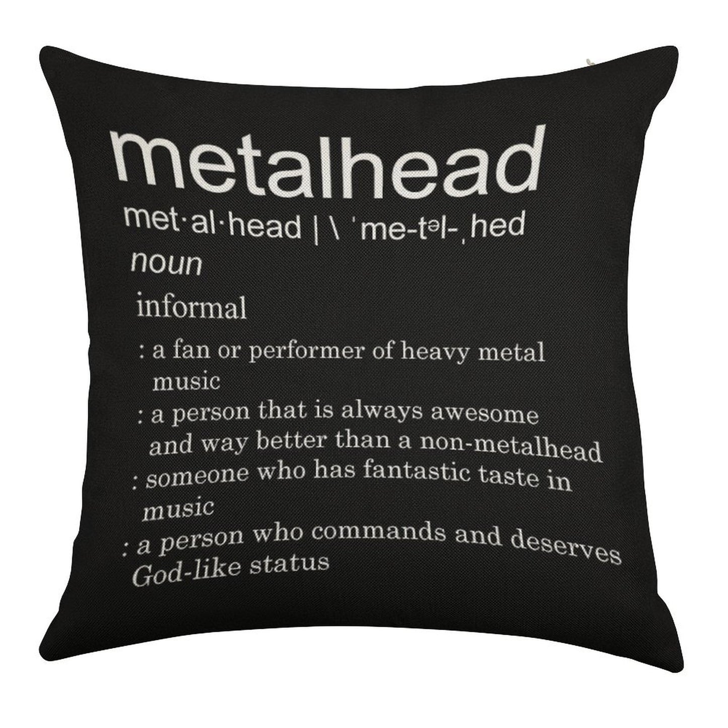 Metalhead Meaning Linen Throw Pillow Cover