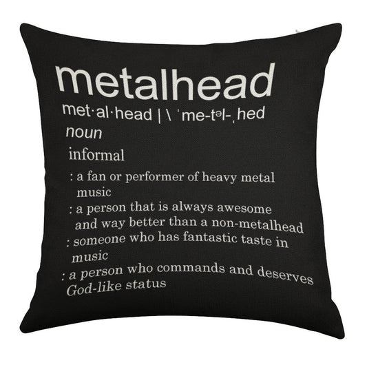 Metalhead Meaning Linen Throw Pillow Cover