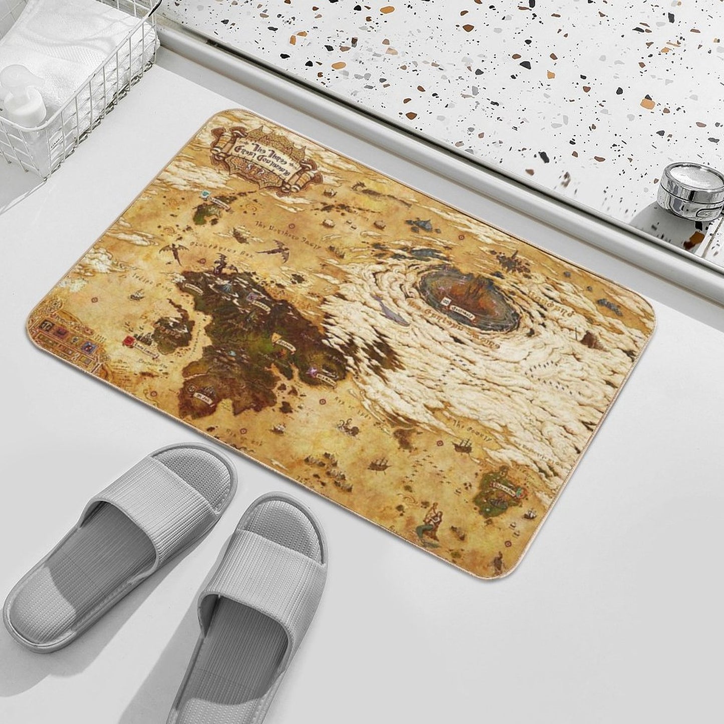 FFXIV New Updated World Map Hydaelyn Eorzea Bath Mat
