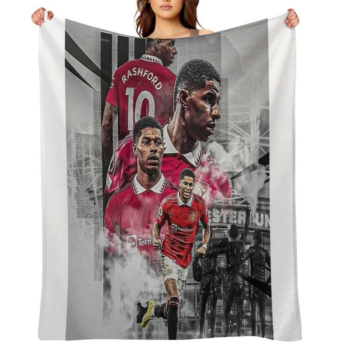 Red Graphic Art Throw Blanket