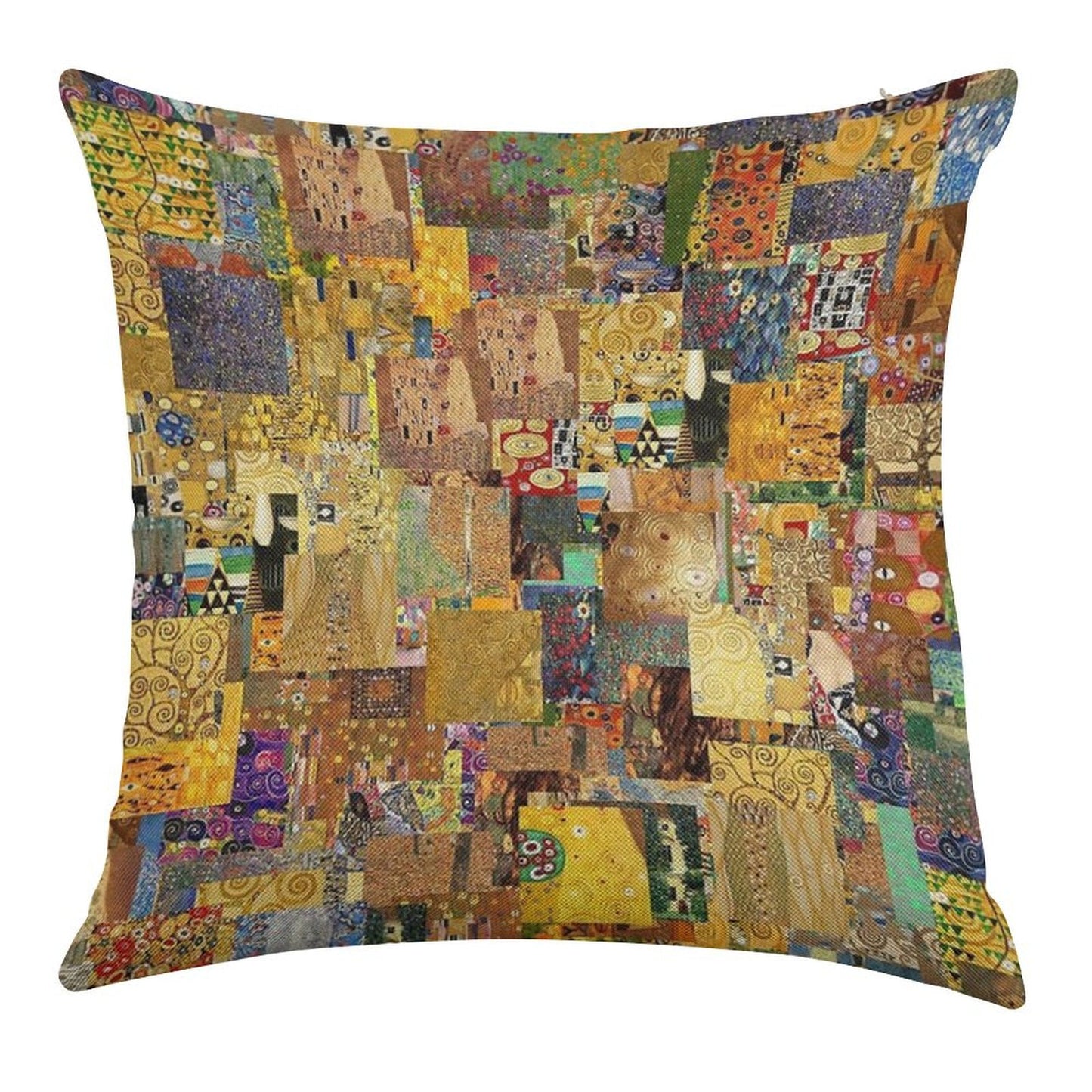 Gustav Klimt Linen Throw Pillow Cover