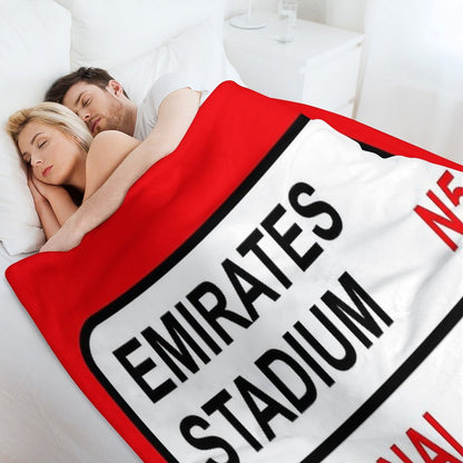 Emirates Stadium Football Sign Throw Blanket